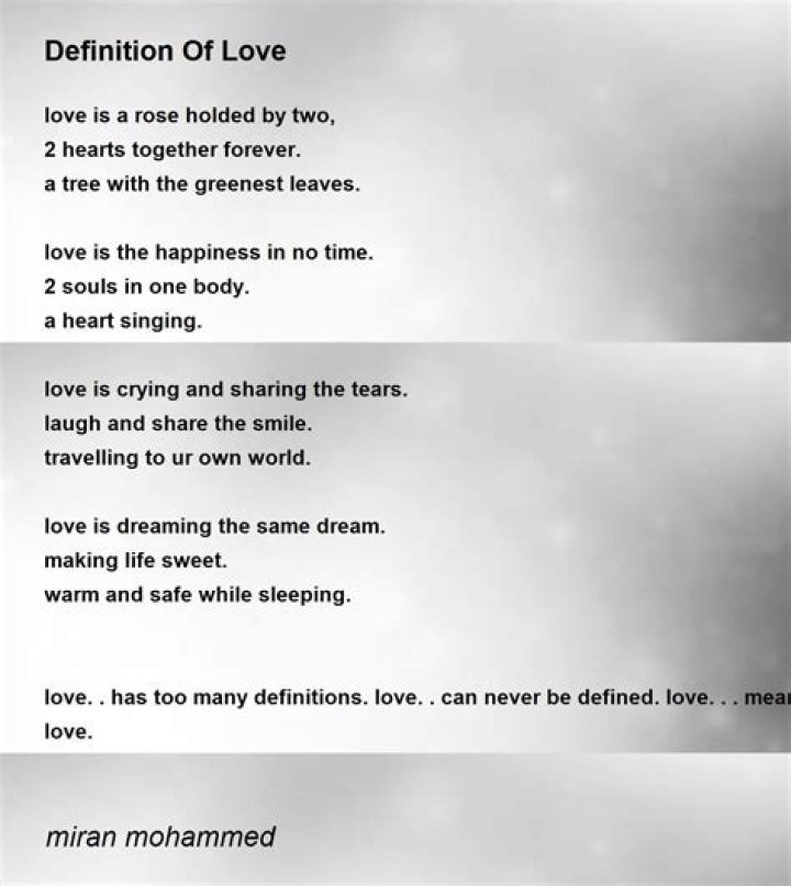 What is the several definitions of love?